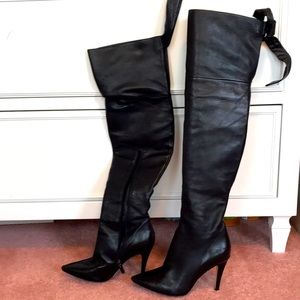 Via Spiga Black V Maddy Calf Boots
